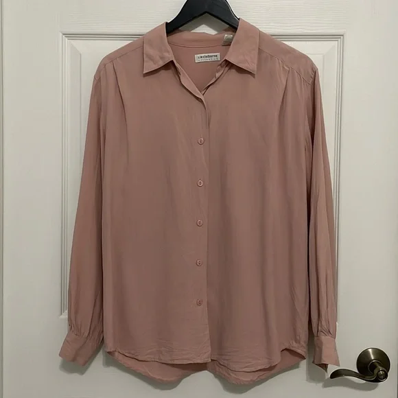 liz claiborne dress shirts Liz Claiborne 12 Blue Plaid No Iron French Cuff Long Sleeve Button Shirt Top
